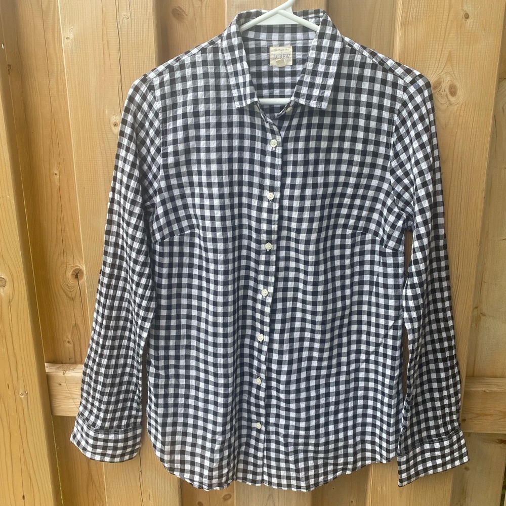 J Crew Black and White Womens Shirt, size small